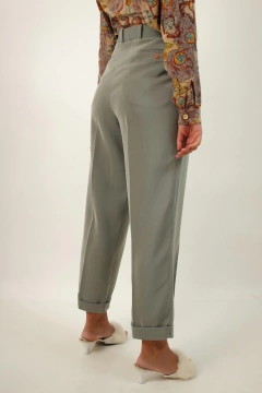 Calça cintura mega alta alfaiatria verde mint - loja online