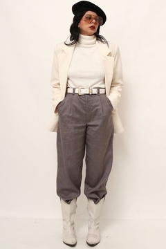 Blazer off white textura xadrez vintage - loja online