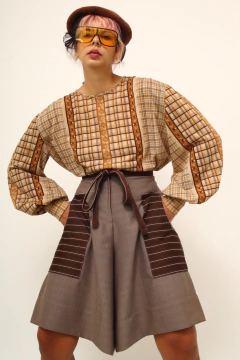 Blusa manga bufante vintage WESTERN