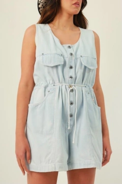 macaquinho jeans vintage 70`s - comprar online