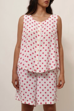 Imagem do conjunto poa shorts + camisa vintage