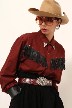 Camisa western ponteira de gola cavalo franja - comprar online