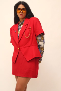 Blazer vermelho manga curta Evan Picone - comprar online