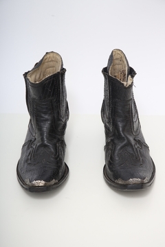 Bota bico de ferro preta couro 44 - comprar online