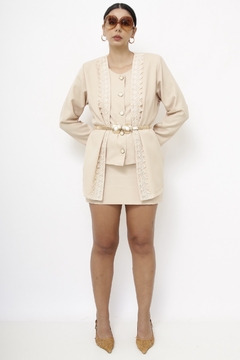 Conjunto bege BLAZER + SAIA - Capichó Brechó