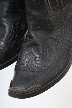 Bota bico de ferro preta couro 44