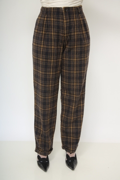 Calça lã vintage xadrez na internet