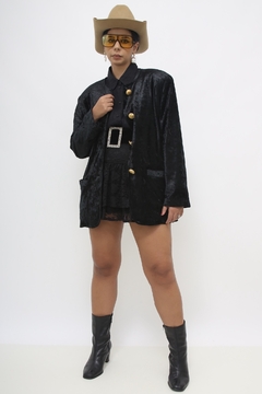 Blazer veludo preto vintage classico