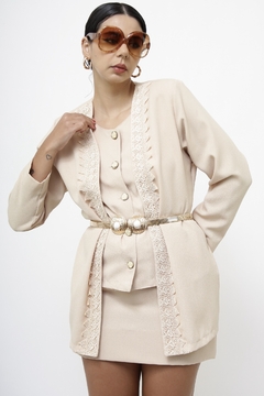 Conjunto bege BLAZER + SAIA - Capichó Brechó