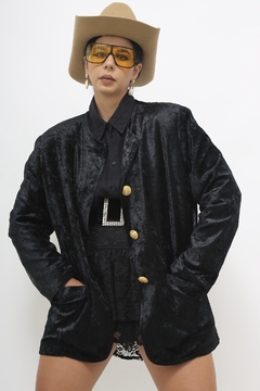 Blazer veludo preto vintage classico na internet