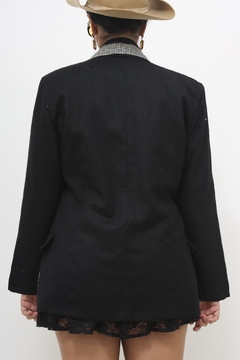 Blazer preto com xarez ombreira - comprar online