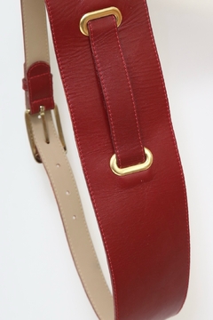 Cinto couro bordo vintage