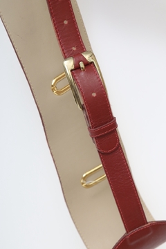 Cinto couro bordo vintage - comprar online