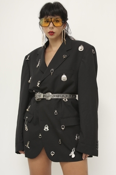 Imagem do Blazer preto WILD HORSE WESTERN pingentes over