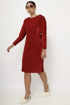 Vestido veludo vintage caimento costas - Capichó Brechó