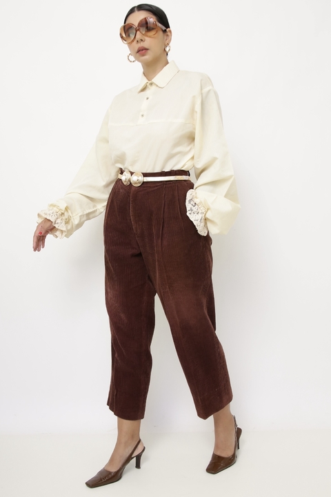 Calça veludo cotele marrom