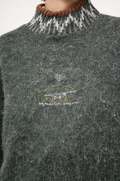 Pulover verde tricot vintage - comprar online