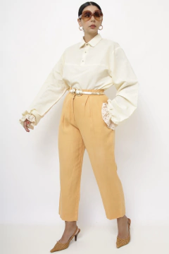 Calça linho laranja GREGORY