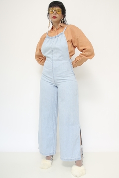 Macacao jeans flare classico na internet