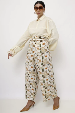 Calça estampada cintura alta - comprar online