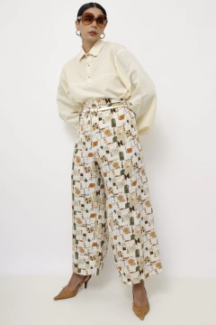 Calça estampada cintura alta - comprar online