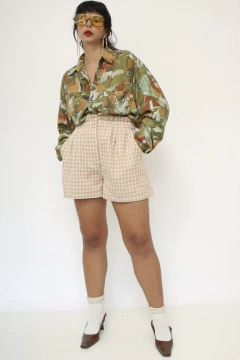 Camisa verde estampada manga longa