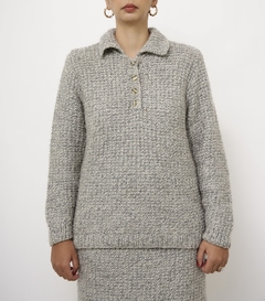 Conjunto cinza BLUSA + SAIA vintage na internet