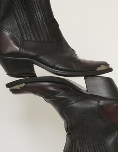 Bota western curta bordo com preto couro 39/40 na internet
