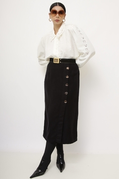 Camisa Paris plissada bordado frente - comprar online