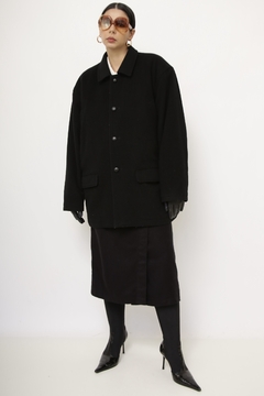 Casaco preto lã forro xadrez GENTS - comprar online