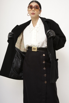Casaco preto lã forro xadrez GENTS - comprar online