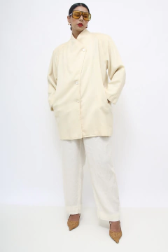 Casaco bege traspassado vintage