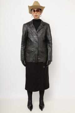 Blazer 100% couro recortes - loja online