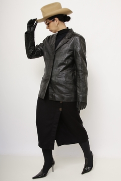 Blazer 100% couro recortes - loja online