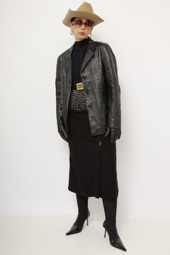 Blazer 100% couro recortes - loja online