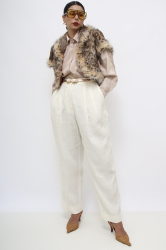 Colete pele cropped marrom - comprar online