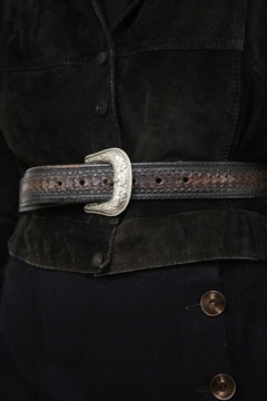 Cinto western marrom branco - loja online