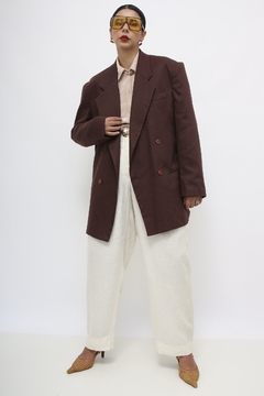 Blazer marrom ombreira vintage - Capichó Brechó