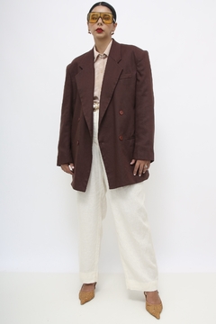 Blazer marrom ombreira vintage - Capichó Brechó