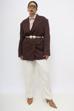 Blazer marrom ombreira vintage - Capichó Brechó