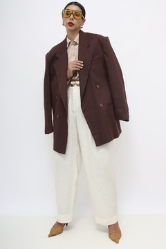 Blazer marrom ombreira vintage