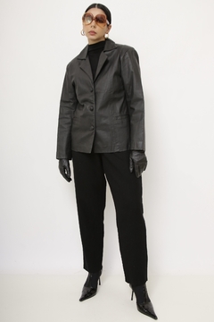 Blazer 100% couro preto