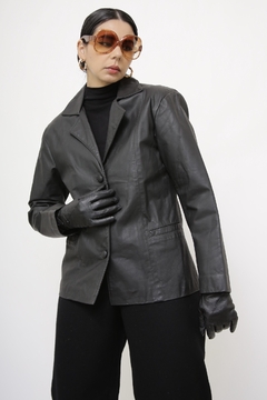 Blazer 100% couro preto