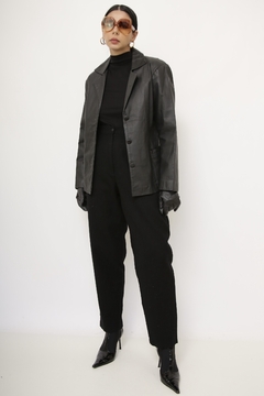 Blazer 100% couro preto