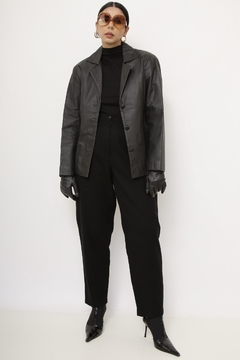 Blazer 100% couro preto - loja online