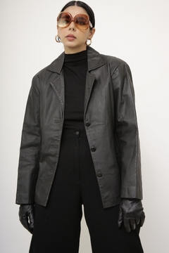 Blazer 100% couro preto - Capichó Brechó