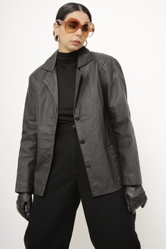 Blazer 100% couro preto - loja online