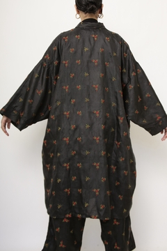 Conjunto preto bordado CALÇA + KIMONO - loja online