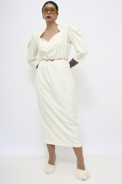 Vestido longo off-site ombreira chic