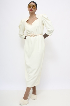 Vestido longo off-site ombreira chic na internet